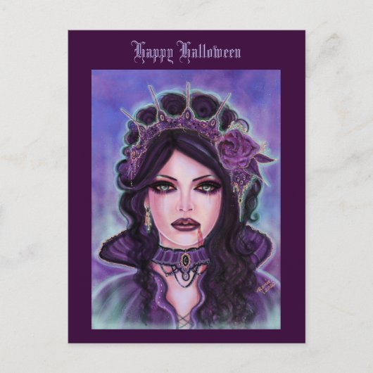 Halloween Gothic viktorianisch Vampire von Renee L Postkarte (Vorderseite)