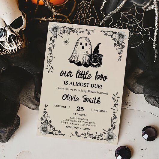 Halloween Gothic Vintag Baby Shower Einladung