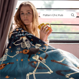 Halloween Gothic Vintag Modern Skeleton Dance Fleecedecke