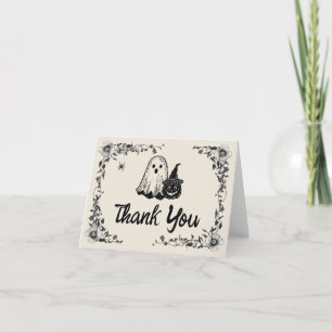 Halloween Gothic Vintage Babyparty Dankeskarte