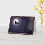 Halloween / Gothic Vollmond Fledermaus Template Karte (Gelbe Blume)