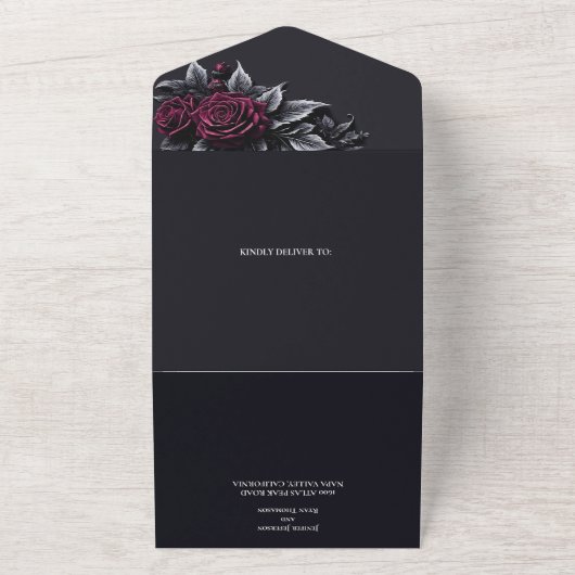 Halloween Gothic Wedding All In One Einladung (Außenbereich)