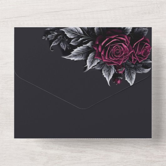 Halloween Gothic Wedding All In One Einladung (Rückseite)