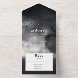 Halloween Gothic Wedding All In One Einladung