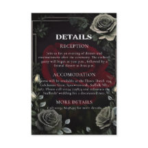 Halloween Gothic Wedding Details Enclosure Card