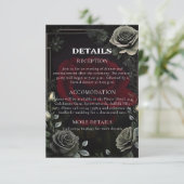 Halloween Gothic Wedding Details Enclosure Card Begleitkarte (Stehend Vorderseite)
