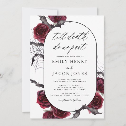 Halloween Gothic Wedding Einladung (Vorderseite)