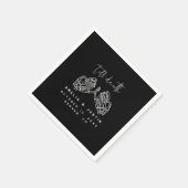 Halloween Gothic Wedding Skeleton Herz Hände Serviette (Ecke)
