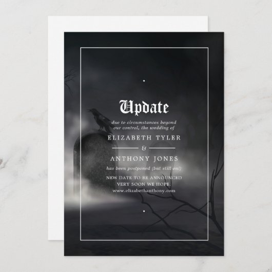Halloween Gothic Wedding Update Einladung (Vorne/Hinten)