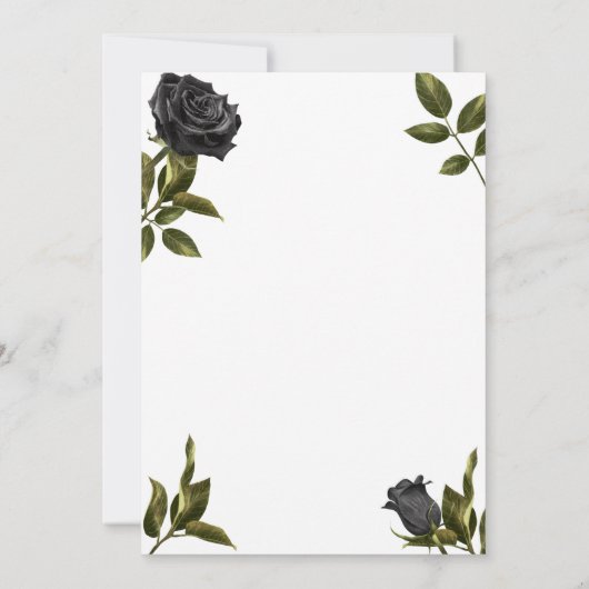 Halloween Gothic White Wedding Einladung (Rückseite)