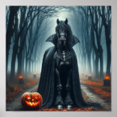 Halloween Gothisches Pferd im unheimlichen Dunkelw Poster (Vorne)