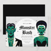 Halloween Goths Frankenstein Monster Bash Einladung (Vorne/Hinten)