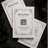 Halloween-Gotik-Hochzeits-RSVP-QR-Code Begleitkarte