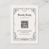 Halloween-Gotik-Hochzeits-RSVP-QR-Code Begleitkarte (Vorderseite)