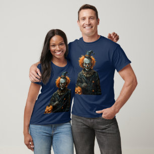 Halloween-Gotik-Skelett-Clown mit Jack-O-Lantern T-Shirt