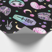 Halloween-gotische Apotheke und Friedhof Geschenkpapier (Ecke)