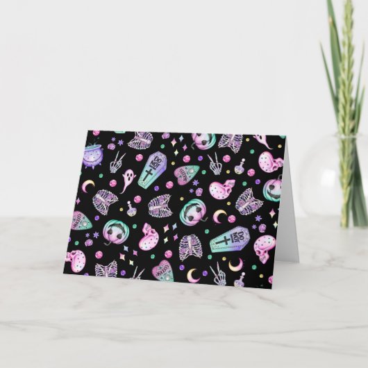 Halloween-gotische Apotheke und Friedhof Karte (Vorderseite)