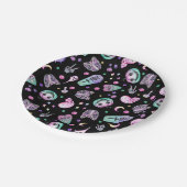 Halloween-gotische Apotheke und Friedhof Pappteller (Schrägansicht)