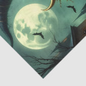 Halloween Gotische Hexe mit Fledermäusen und Kürbi Seidenpapier (Ausschnitt)