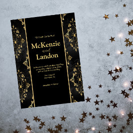 Halloween Gotische Hochzeitseinladung mit Spinnen Einladung