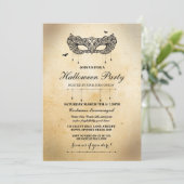 Halloween Gotische Maskerade Party Einladung (Stehend Vorderseite)