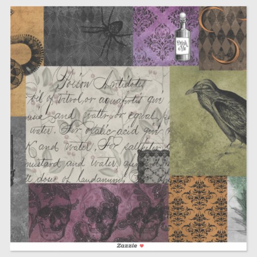 Halloween Gotische Mittelalterliche Kunst Aufkleber (Blatt)