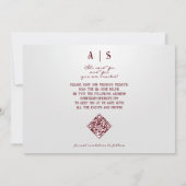 Halloween Gotische Script-Rose Drei Foto Hochzeit Save The Date (Rückseite)