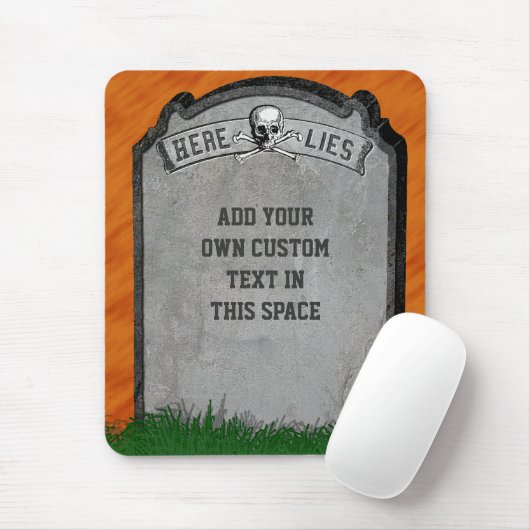 Halloween-Grabstein-ernste Schädel-gekreuzte Mousepad (Mit Mouse)
