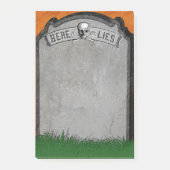 Halloween Grabstein Grave Skull Crossbones Post-it Klebezettel (Vorderseite)