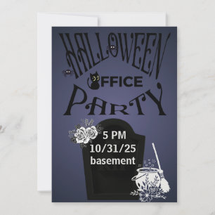 Halloween Grabstein Lila Bürofeier Einladung