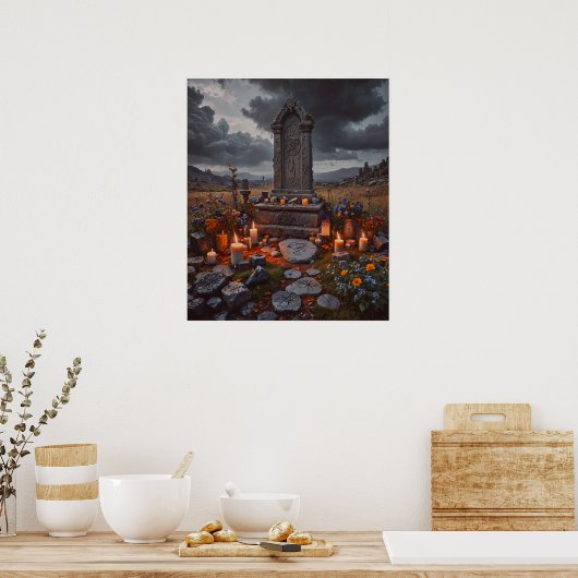 Halloween Grabstein Poster (Küche)