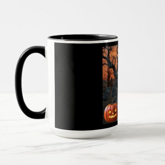 Halloween Grabstein Spaß "Dewey Burnum" Tasse (Links)