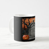Halloween Grabstein Spaß "Myra Maines" Kaffeetasse (Vorderseite Links)