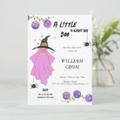 Halloween Gradient Ghost Skull Garland Kinderdusch Einladung (Stehend Vorderseite)