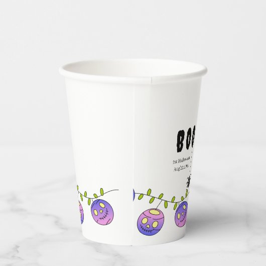 Halloween Gradient Skull Garland Pappbecher (Rechts)