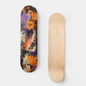 Halloween Graffiti Inspiriert & Bold Sunburst Moti Skateboard (Vorderseite)
