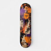 Halloween Graffiti Inspiriert & Bold Sunburst Moti Skateboard (Vorne)