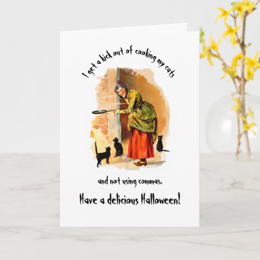 Halloween Grammar Karte (Gelbe Blume)