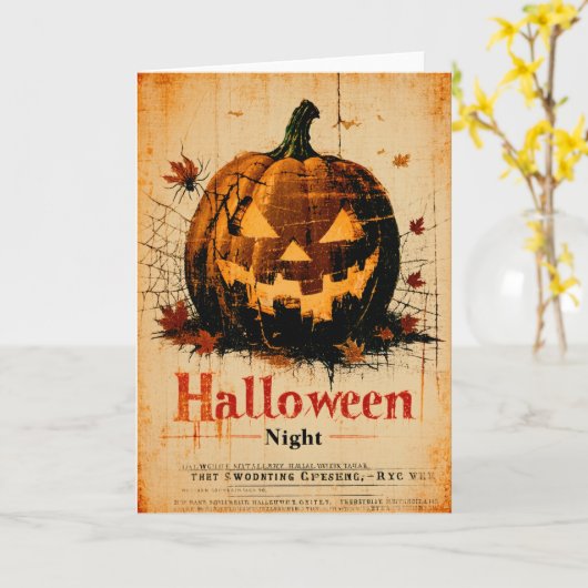 Halloween Graphic - Klassisches Design der 60er Ja Karte (Gelbe Blume)