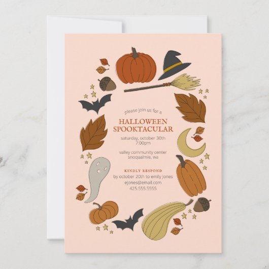 Halloween Graphic Party Einladung (Vorderseite)