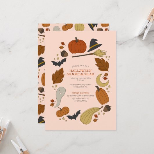 Halloween Graphic Party Einladung (Vorderseite/Rückseite Beispiel)