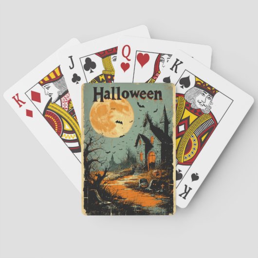 Halloween Graphic - Poster-Stil der 1960er Jahre Spielkarten (Rückseite)