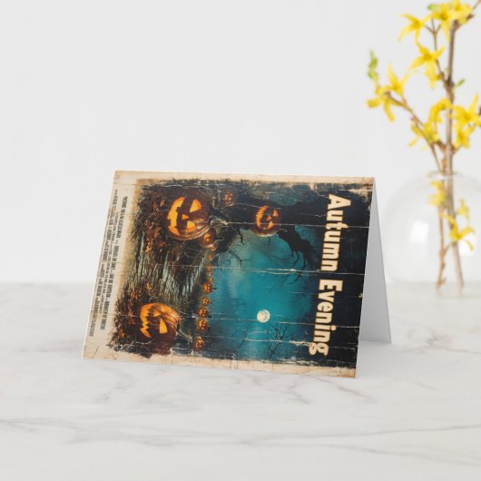 Halloween Graphic - Saisonale 1960er Jahre Inspiri Karte (Gelbe Blume)