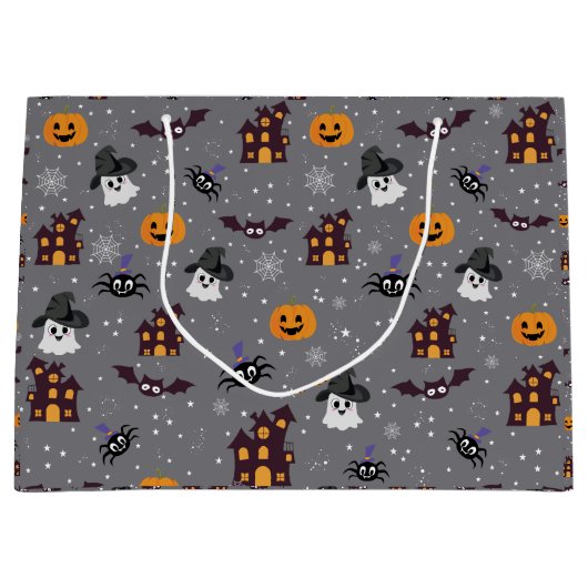 Halloween Grau  Große Geschenktüte (Vorderseite)