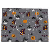 Halloween Grau  Große Geschenktüte (Rückseite)