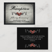 Halloween Grau. Schwarz Matching Empfang Card Begleitkarte (Vorne/Hinten)