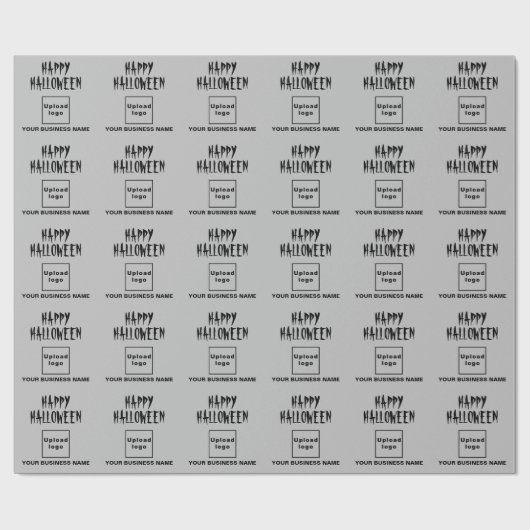 Halloween Grau Wrapping Paper Geschenkpapier (Flach)