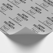 Halloween Grau Wrapping Paper Geschenkpapier (Ecke)