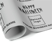 Halloween Grau Wrapping Paper Geschenkpapier (Rolleneckpunkt)