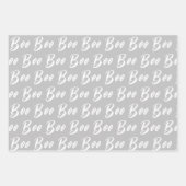 Halloween-graues Boottextmuster Geschenkpapier Set (Vorderseite 2)